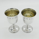 Pair of Sterling Silver Wine Goblets Chalices Vintage 1973 London