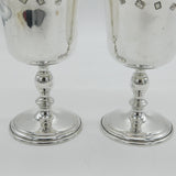 Pair of Sterling Silver Wine Goblets Chalices Vintage 1973 London