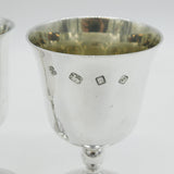 Pair of Sterling Silver Wine Goblets Chalices Vintage 1973 London