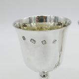 Pair of Sterling Silver Wine Goblets Chalices Vintage 1973 London