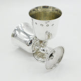Pair of Sterling Silver Wine Goblets Chalices Vintage 1973 London