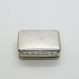 George III Sterling Silver Floral Pattern Vinaigrette Antique 1818 Birmingham