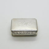 George III Sterling Silver Floral Pattern Vinaigrette Antique 1818 Birmingham