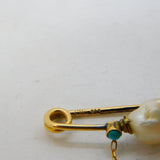 Victorian 15ct Gold, Turquoise, Pearl, Carved Coral Flower Brooch Antique c1880