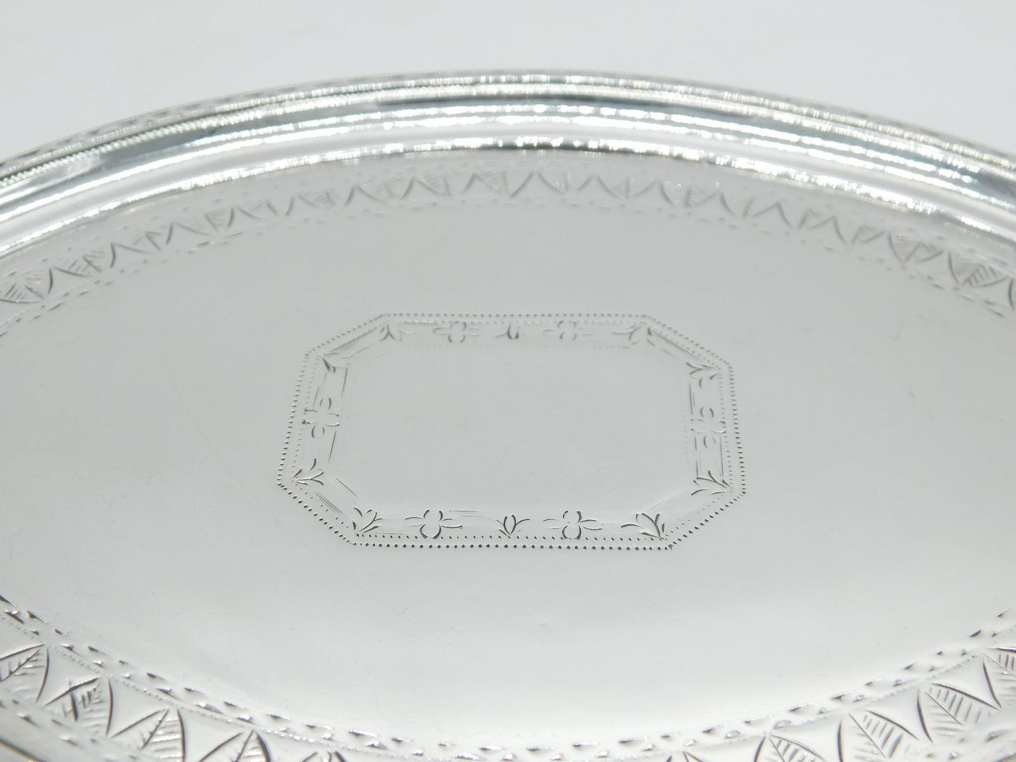 George III Sterling Silver Bright Cut Teapot Stand Antique 1789 London