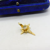 9ct Yellow Gold Stanhope Black Enamel Cross Lord's Prayer Pendant c1920