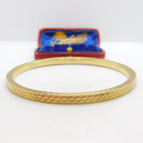 9ct Yellow Gold Engine Turned 'Slave' Bangle Bracelet 1925 Birmingham Antique