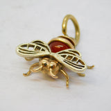 9ct Yellow Gold Carnelian Set Insect Bee Charm Pendant Vintage 1963 Birmingham