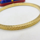 9ct Yellow Gold Engine Turned 'Slave' Bangle Bracelet 1925 Birmingham Antique