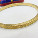 9ct Yellow Gold Engine Turned 'Slave' Bangle Bracelet 1925 Birmingham Antique