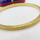 9ct Yellow Gold Engine Turned 'Slave' Bangle Bracelet 1925 Birmingham Antique