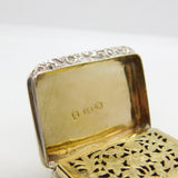 George III Sterling Silver Floral Pattern Vinaigrette Antique 1818 Birmingham