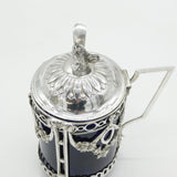 19th Century German Sterling Silver Chicken Finial Mustard Pot Antique c1880