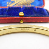 9ct Yellow Gold Engine Turned 'Slave' Bangle Bracelet 1925 Birmingham Antique