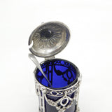 19th Century German Sterling Silver Chicken Finial Mustard Pot Antique c1880