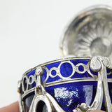 19th Century German Sterling Silver Chicken Finial Mustard Pot Antique c1880