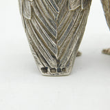 William Comyns Sterling Silver Three-Piece Owl Cruet Set Vintage London