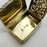 George III Sterling Silver Floral Pattern Vinaigrette Antique 1818 Birmingham