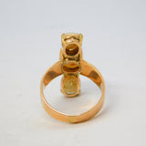 Victorian 15ct Yellow Gold, White Opal & Pearl Set Statement Ring Antique c1880