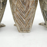 William Comyns Sterling Silver Three-Piece Owl Cruet Set Vintage London