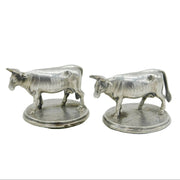 George IV Pair of Sterling Silver Cow Figurines Antique c1820 Sheffield