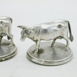 George IV Pair of Sterling Silver Cow Figurines Antique c1820 Sheffield