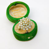 9ct Yellow Gold & White Opal Set Floral Cluster Ring Vintage 1994 Birmingham