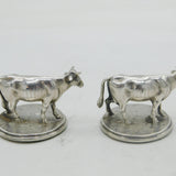 George IV Pair of Sterling Silver Cow Figurines Antique c1820 Sheffield