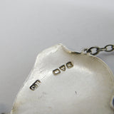 Charles Horner Sterling Silver, Enamel, Pearl Floral Lavalier Necklace Antique 1912 Chester