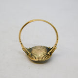 George III 15ct Yellow Gold, Moss Agate, Garnet Dress Ring Antique c1780