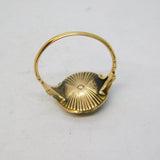 George III 15ct Yellow Gold, Moss Agate, Garnet Dress Ring Antique c1780
