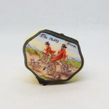 George III Bilston Enamel 'The Hobby Horse' Bicycle Patch Box Antique c1820