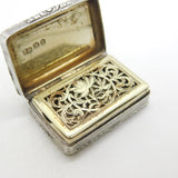 George IV Sterling Silver Floral Pattern Vinaigrette Antique 1822 London