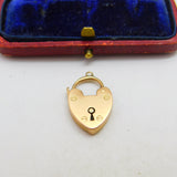 Victorian 9ct Rose Gold Heart Lock Charm Bracelet Clasp 1900 Birmingham
