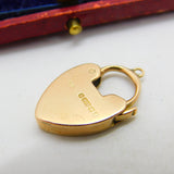 Victorian 9ct Rose Gold Heart Lock Charm Bracelet Clasp 1900 Birmingham