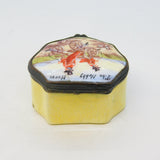 George III Bilston Enamel 'The Hobby Horse' Bicycle Patch Box Antique c1820