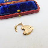 Victorian 9ct Rose Gold Heart Lock Charm Bracelet Clasp 1900 Birmingham