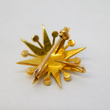 Victorian 18ct Yellow Gold Seed Pearl Starburst Pendant Brooch Antique c1880