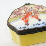 George III Bilston Enamel 'The Hobby Horse' Bicycle Patch Box Antique c1820
