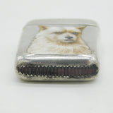 Victorian Sterling Silver Enamel Westie Terrier Dog Vesta Case Antique 1888 Birmingham