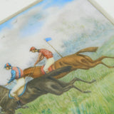 Victorian Sterling Silver & Colourful Enamel Horse Racing Cigarette Case Antique 1892 Birmingham