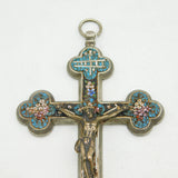 19th Century Italian Large Floral Micro-Mosaic Souvenir Cross Antique c1880