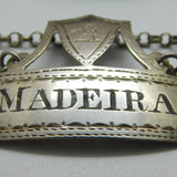 Georgian Sterling Silver 'Madeira' Decanter Label Crested c1775 London Antique