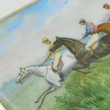 Victorian Sterling Silver & Colourful Enamel Horse Racing Cigarette Case Antique 1892 Birmingham