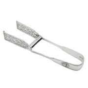 Edwardian Sterling Silver Crested Asparagus Serving Tongs Antique 1902 London