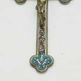 19th Century Italian Large Floral Micro-Mosaic Souvenir Cross Antique c1880