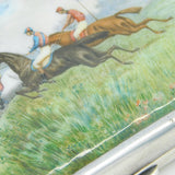 Victorian Sterling Silver & Colourful Enamel Horse Racing Cigarette Case Antique 1892 Birmingham