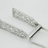 Edwardian Sterling Silver Crested Asparagus Serving Tongs Antique 1902 London