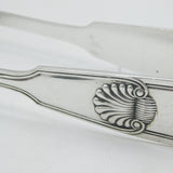 Edwardian Sterling Silver Crested Asparagus Serving Tongs Antique 1902 London