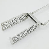 Edwardian Sterling Silver Crested Asparagus Serving Tongs Antique 1902 London